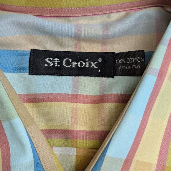 NWT $175 ST. CROIX Shirt Button Down Long Sleeve Mens L Ginger Pastel 100 Cotton - Picture 4 of 8